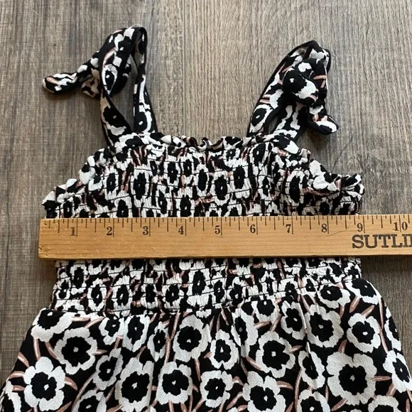 Diane von Furstenberg Target Girls Black White Floral Smocked Midi Dress 3T - Picture 9 of 9